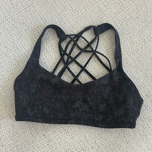 Lululemon black print sports bra